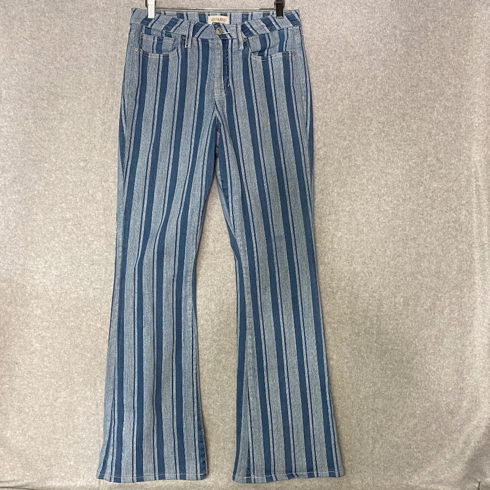 Shyanne Women's Jeans Denim Size 32 Short High Waisted Flared Leg Striped!